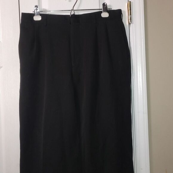 Perry Ellis black pleated dress pants business casual Sz 32x32 EUC - Picture 3 of 8